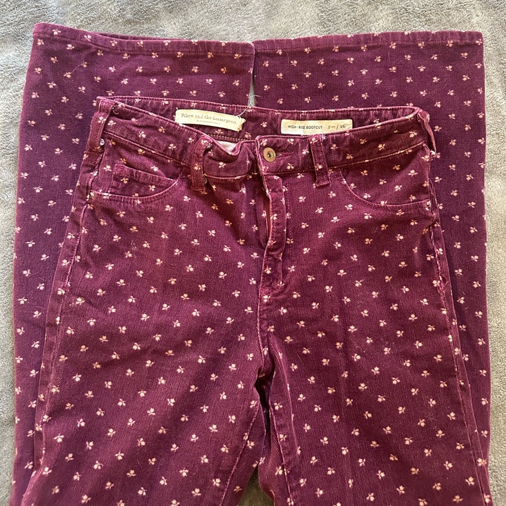Anthropologie Pilcro Letterpress Bootcut Corduroy High Rise Pants Size 26